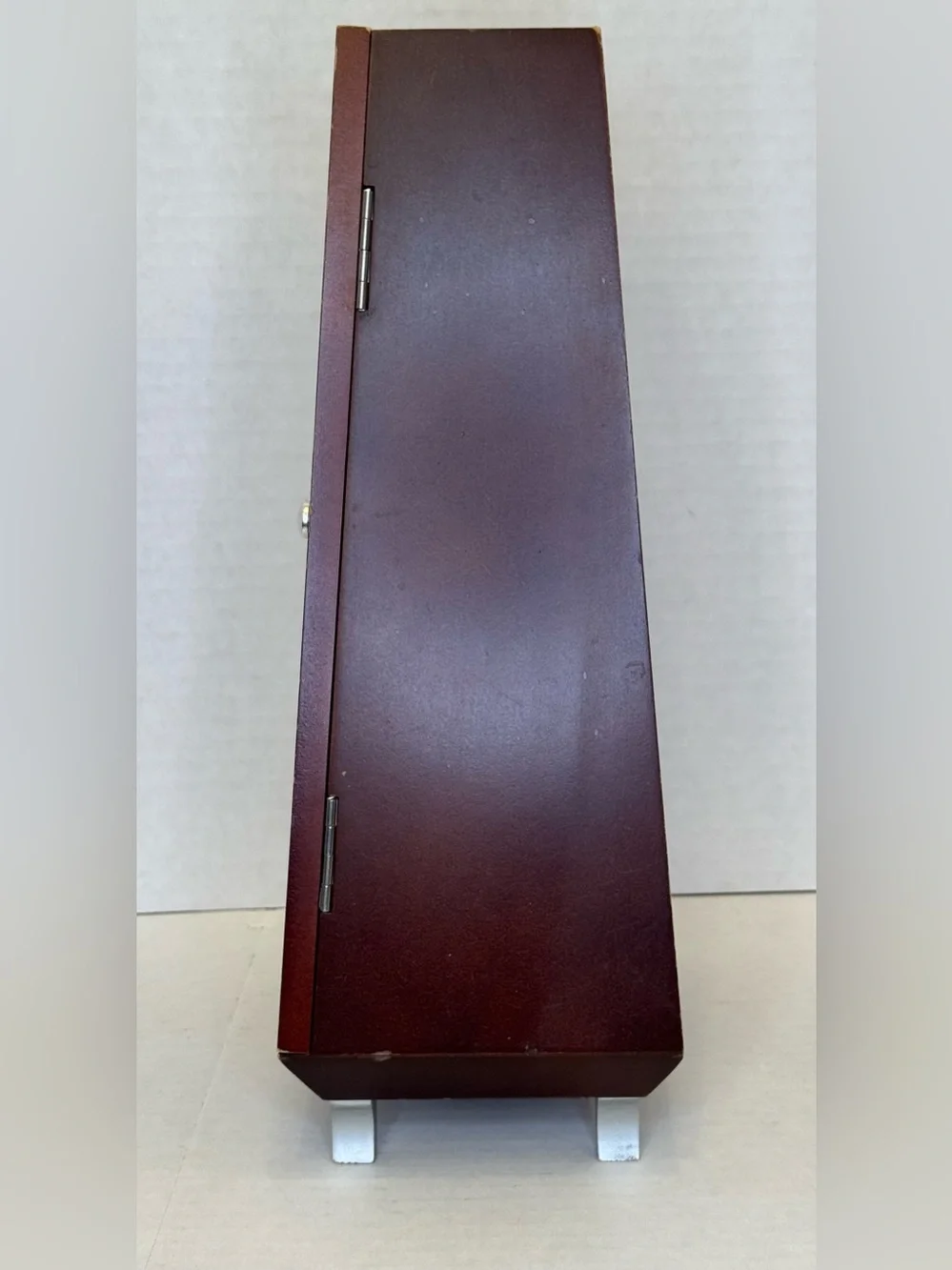Dark Mahogany-colored Tapered Wooden Jewelry Armoire